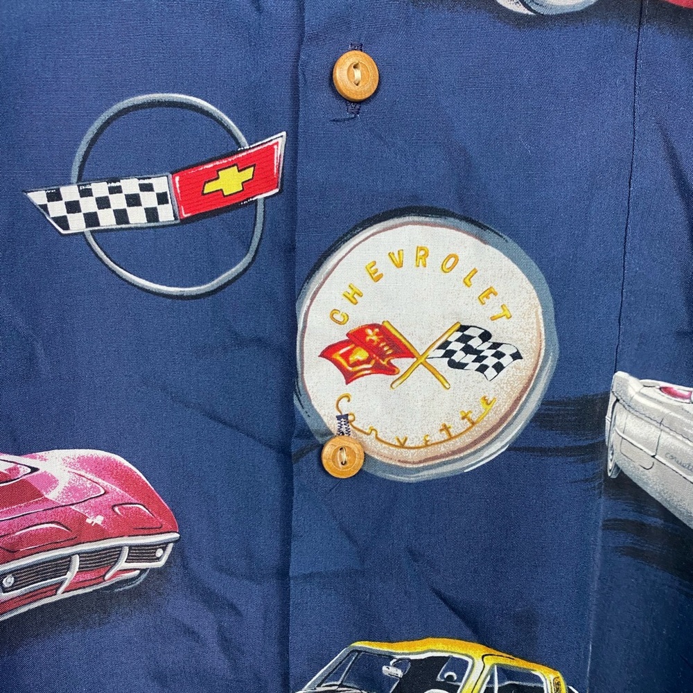 Paradise Found Corvette Hawaii Button Up Cars Hawaiian Vacation XL Vintage - Picture 7 of 9